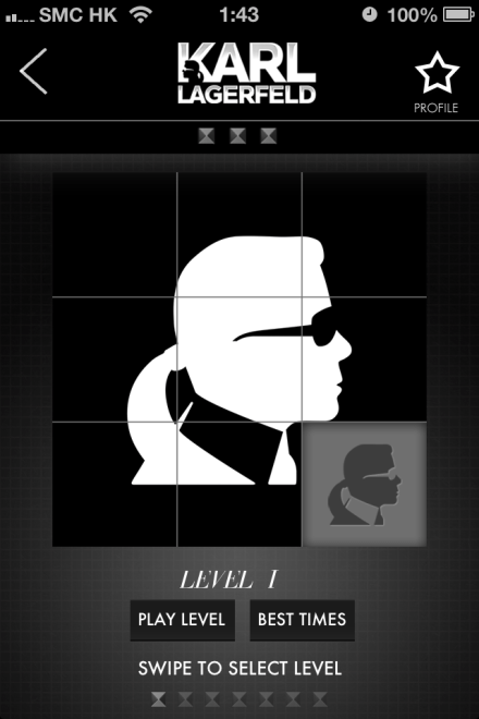 在KARLISMS找到老佛爺經典金句，在KOUNTDOWN挑戰新Game，透過FACEBOOK同TWITTER分享以上活動，每日每週都有即機會獲得各類型 Karl Lagerfeld限量產品！